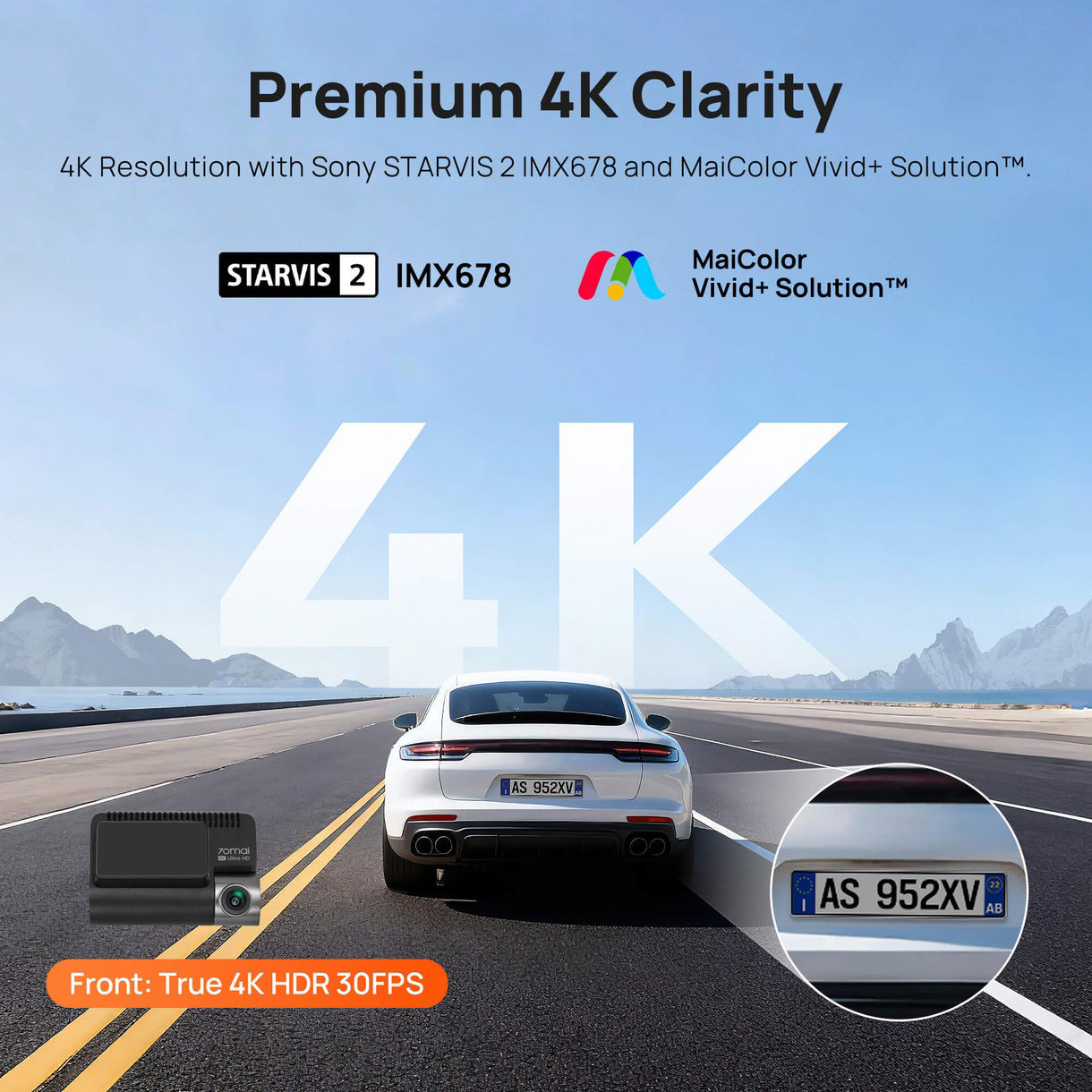Автомобільний відеореєстратор Xiaomi 70MAI Dash Cam 4K A810S