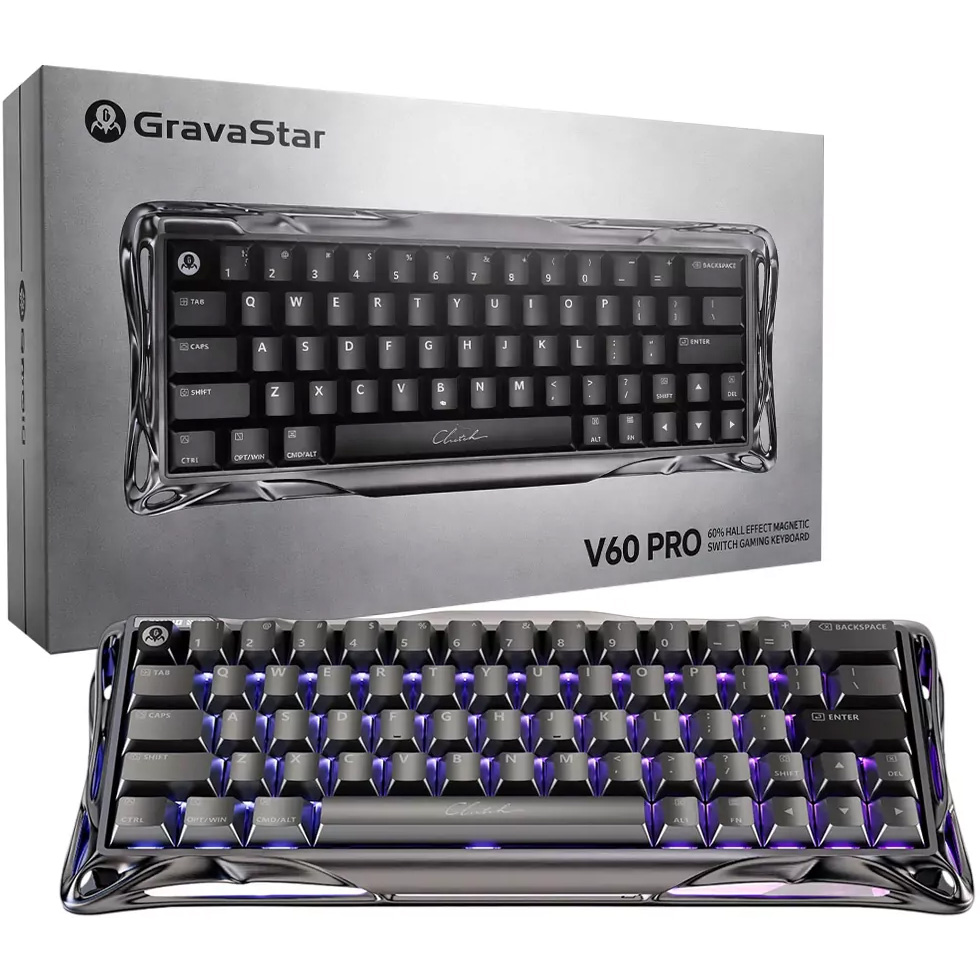 Клавіатура GRAVASTAR Mercury V60 Pro UFO Magnetic Switch Gunmetal