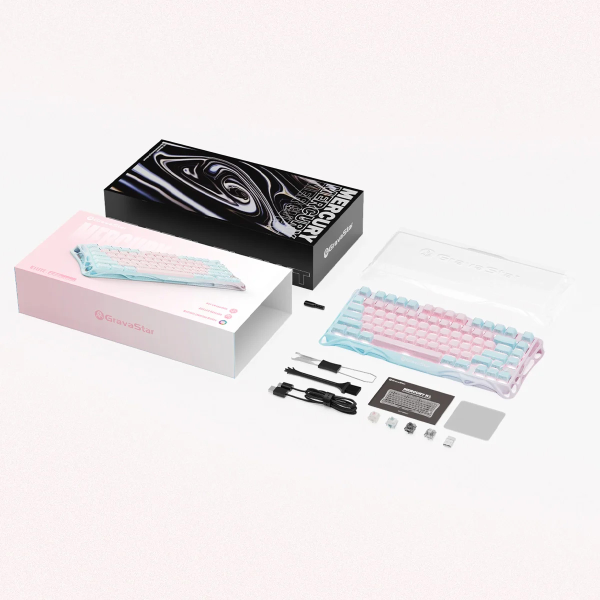 Клавиатура беспроводная GRAVASTAR Mercury K1 Lite Special Edition Lumen Rose
