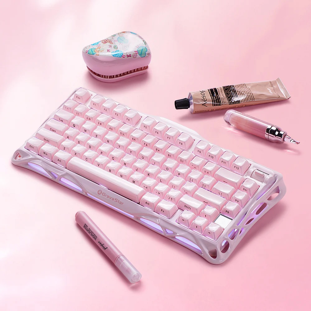 Клавиатура беспроводная GRAVASTAR Mercury K1 Special Edition Sakura Pink