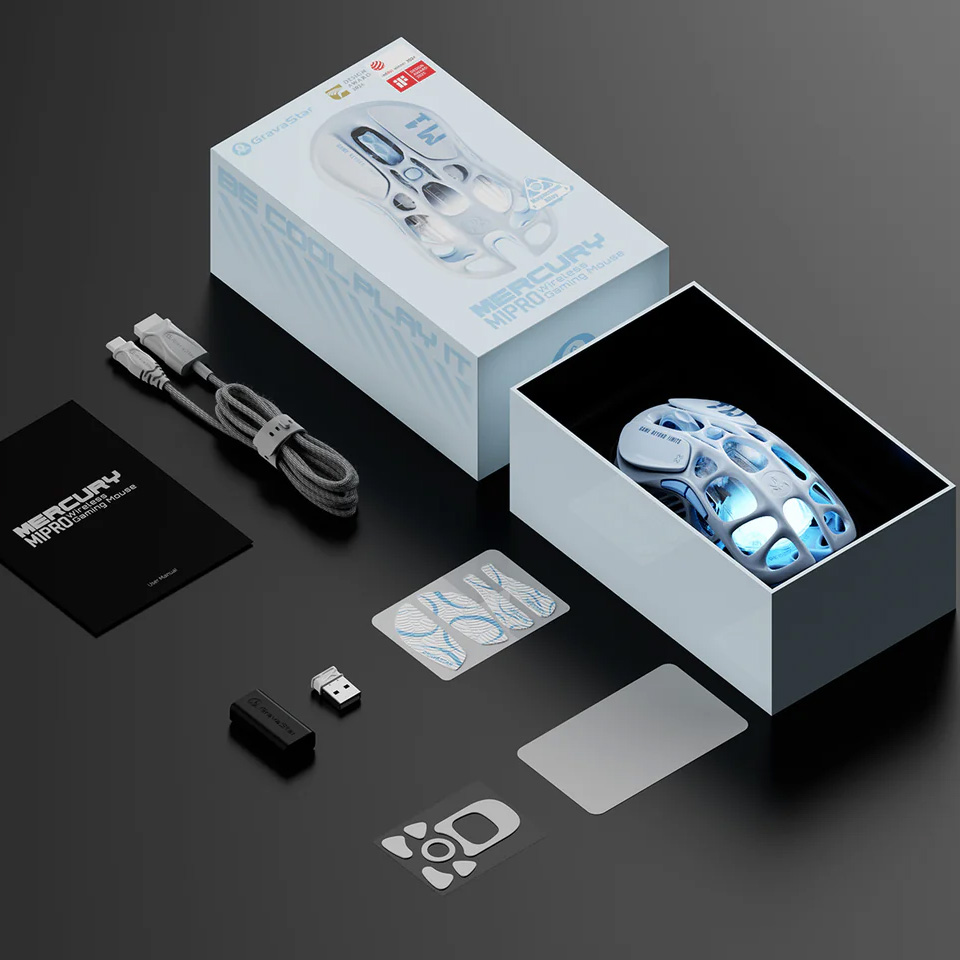 Мышь игровая GRAVASTAR Mercury M1 Pro Special Edition Ice Blue