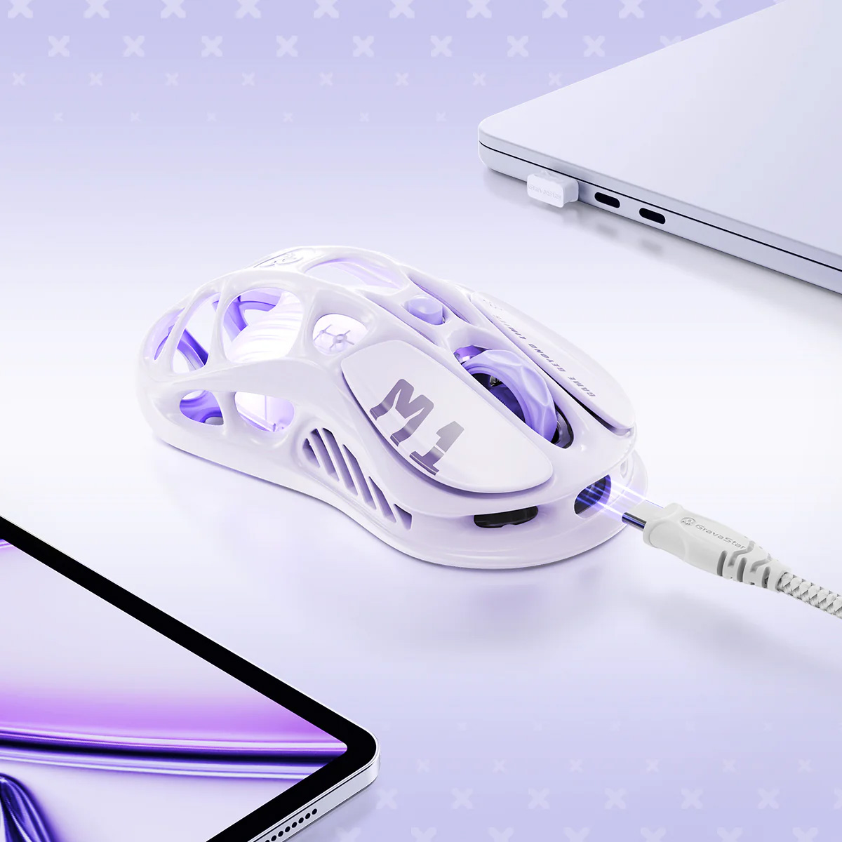 Мышь игровая GRAVASTAR Mercury M1 Pro Special Edition Lavender Purple