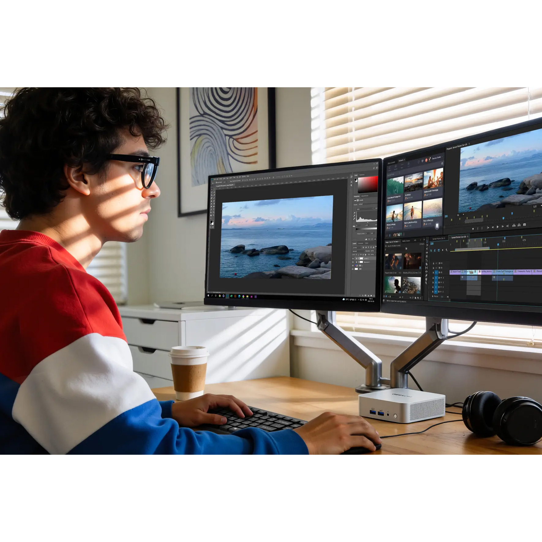 Неттоп GEEKOM A5 Pro 2026 (R5 7530U 2GHz/16GB/SSD 512GB/WF6/BT/W11P) (GMA5R57530U-16512-EU)