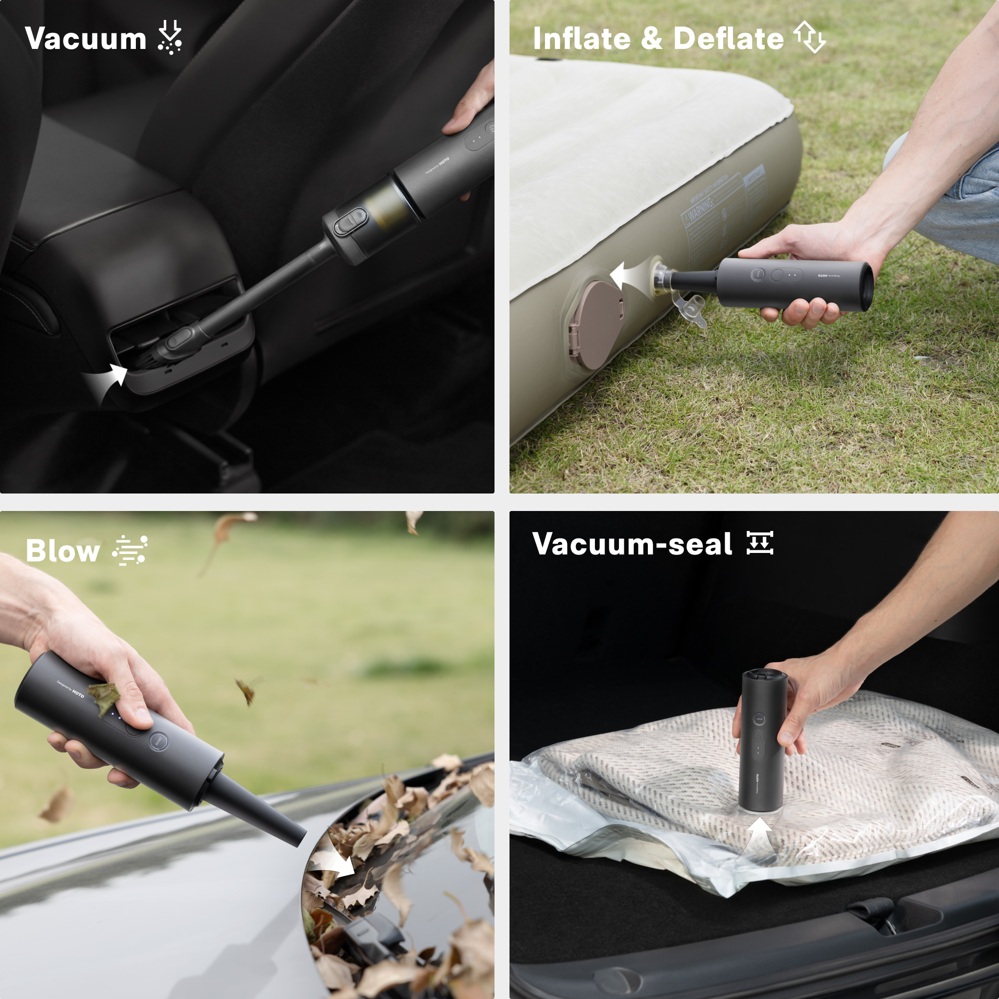 Пилосос автомобільний HOTO AutoCare Air Duster & Vacuum 4-in-1