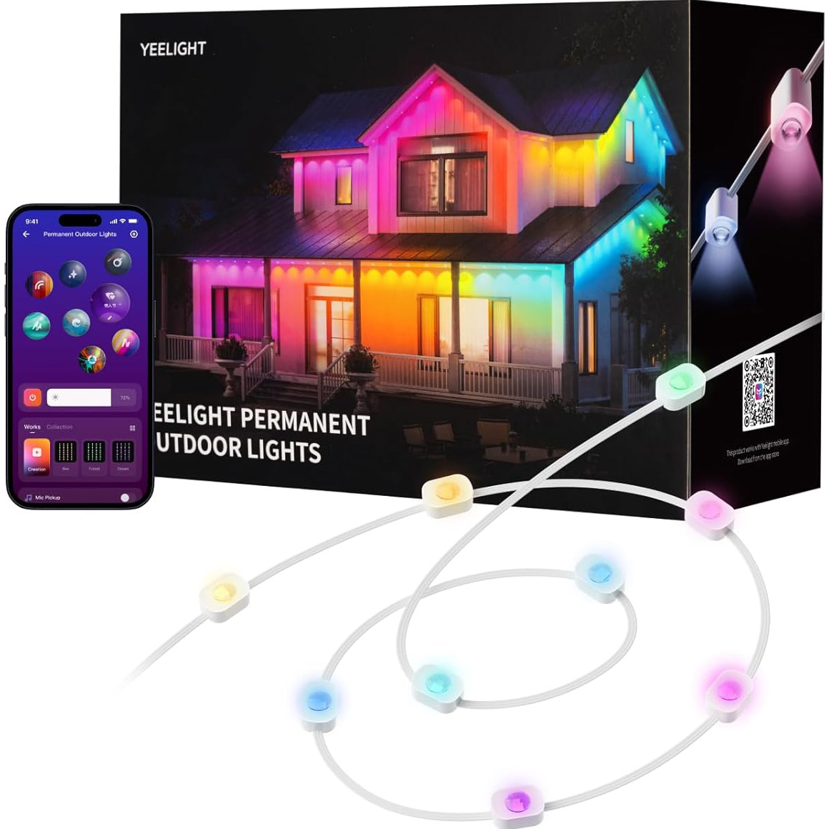 Розумна LED стрічка YEELIGHT Permanent Outdoor Lights RGBICW, White 15м (YLYDD-0044)