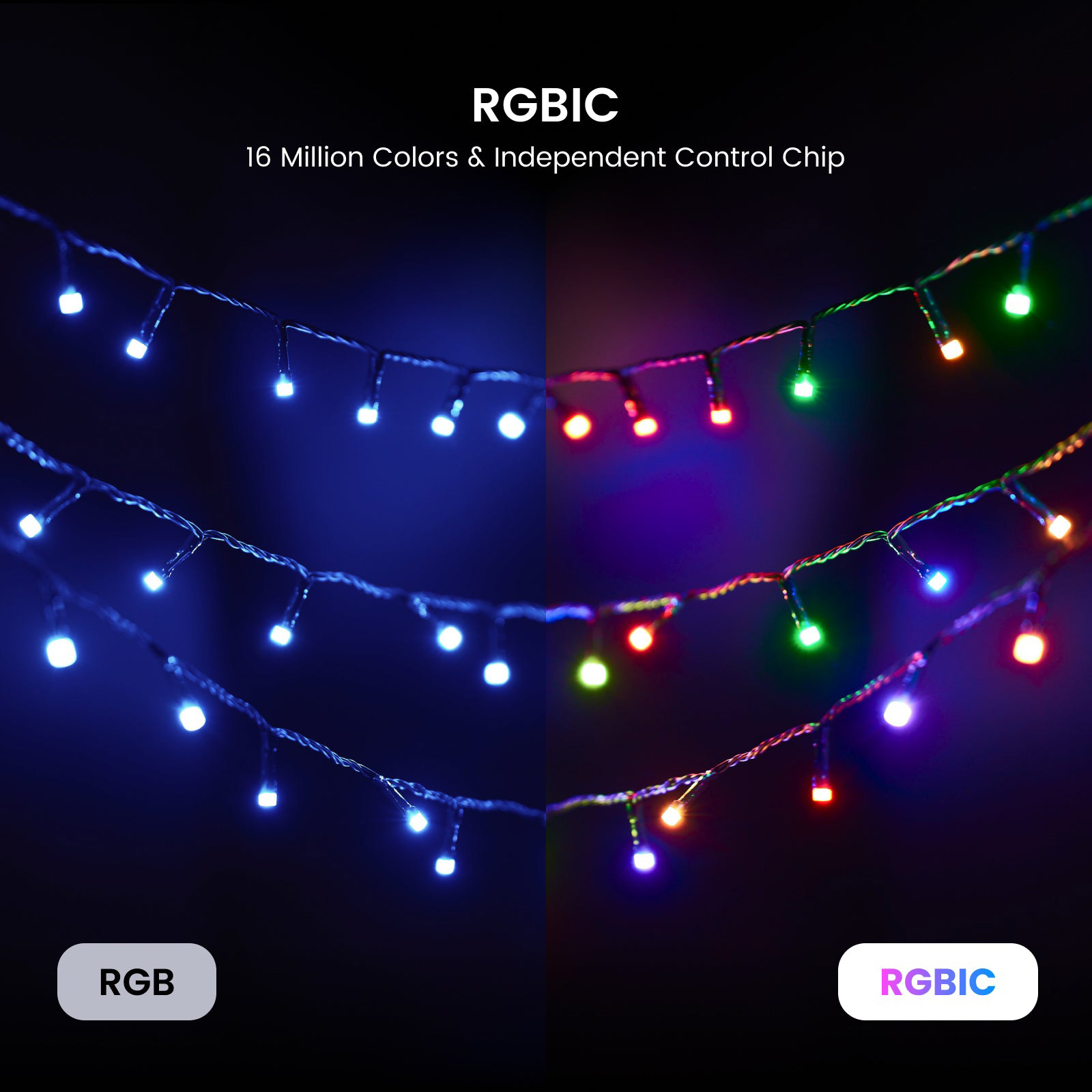 Smart LED гирлянда YEELIGHT Christmas String Light IP44 Black Wire