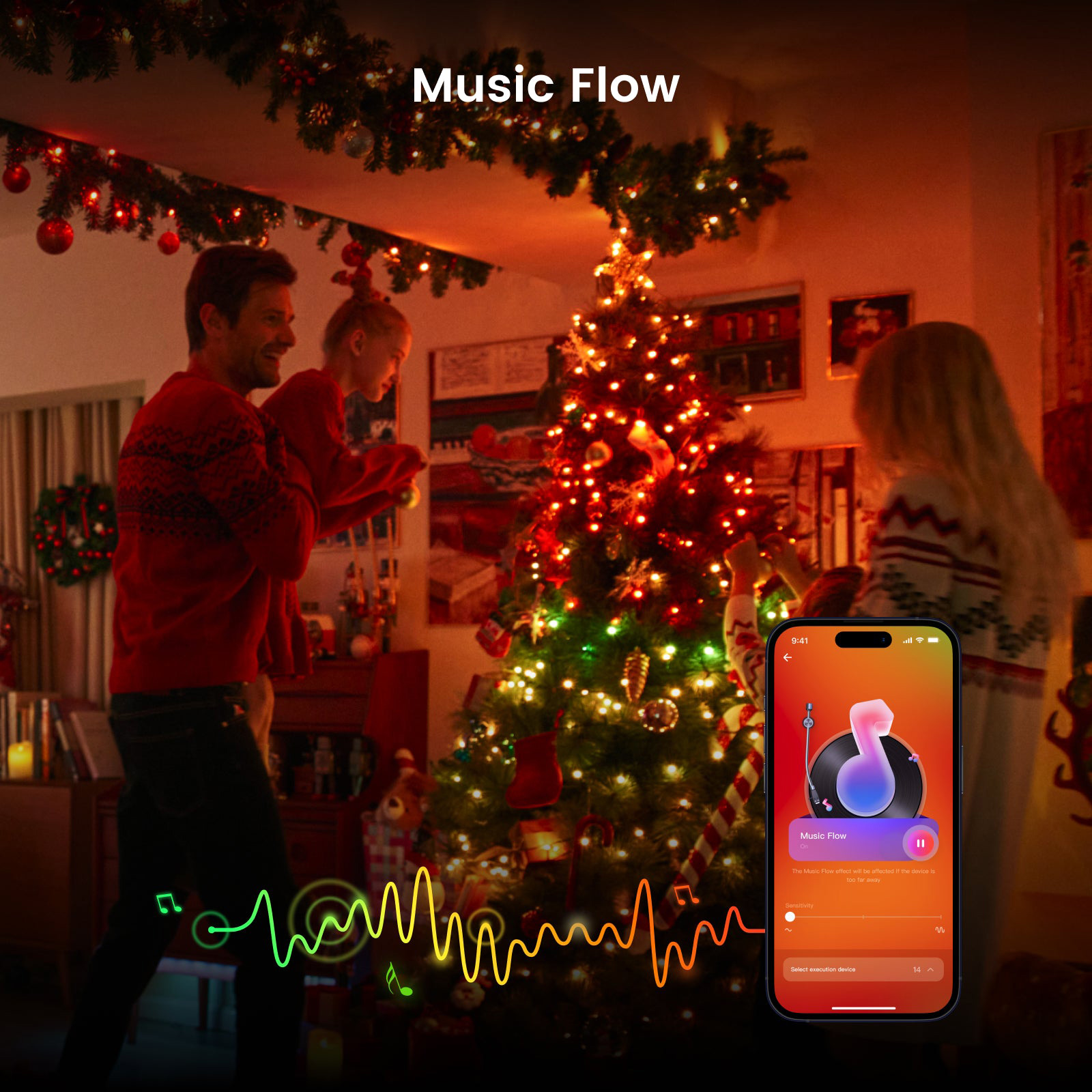 Smart LED гирлянда YEELIGHT Christmas String Light IP44 Black Wire