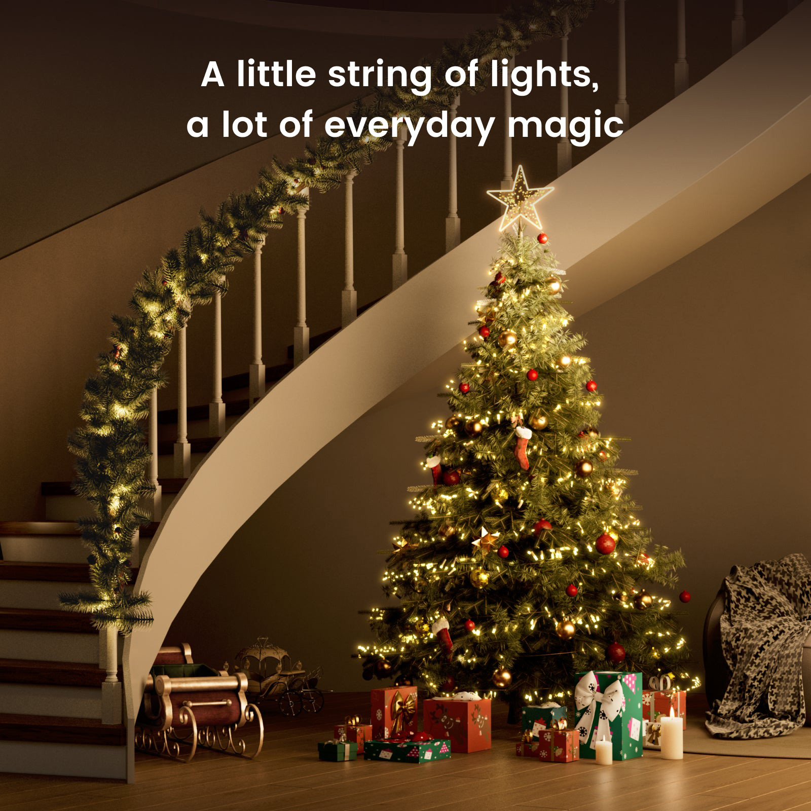 Smart LED гирлянда YEELIGHT Christmas String Light IP44 Black Wire