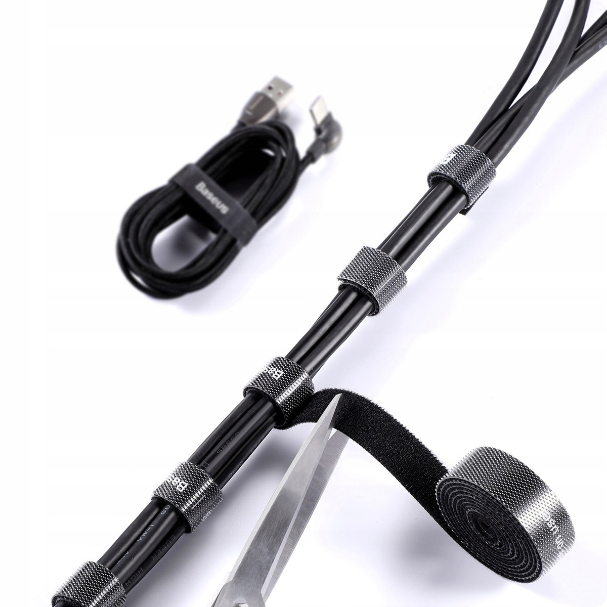 Органайзер для кабелей BASEUS Circle Velcro Strap Black (ACMGT-A01)