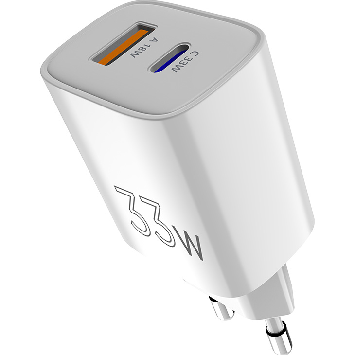 Зарядний пристрій SIGMA MOBILE X-power PS33-01 1xUSB-C, 1xUSB-A GaN Charger 33W White