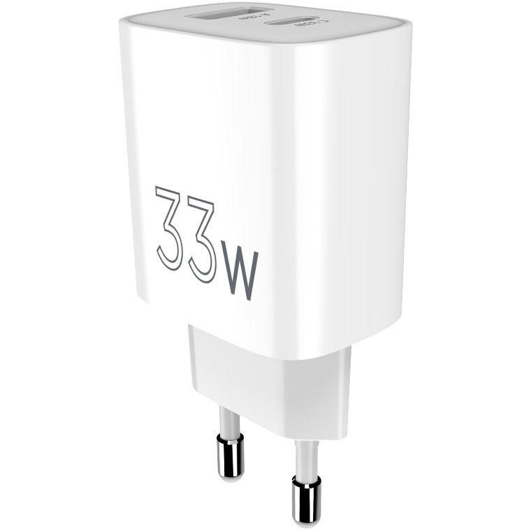 Зарядний пристрій SIGMA MOBILE X-power PS33-01 1xUSB-C, 1xUSB-A GaN Charger 33W White