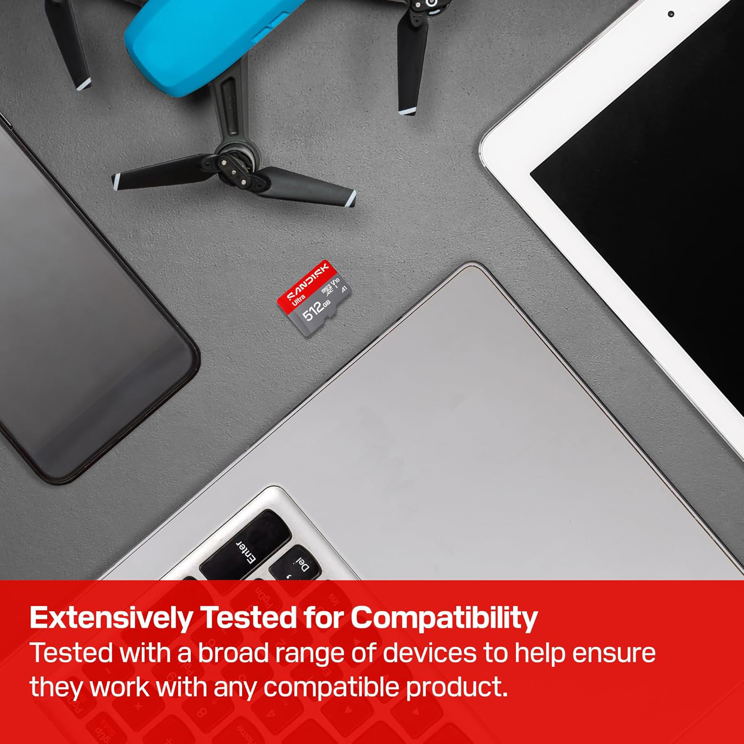 Карта пам'яті SANDISK microSDXC Ultra 512GB UHS-I A1 Class 10 + SD-adapter (SDSQUJQ-512G-GZ6MA)