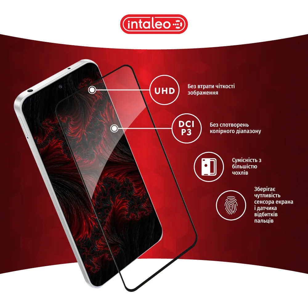 Защитное стекло INTALEO Full Glue для Redmi Note 12R