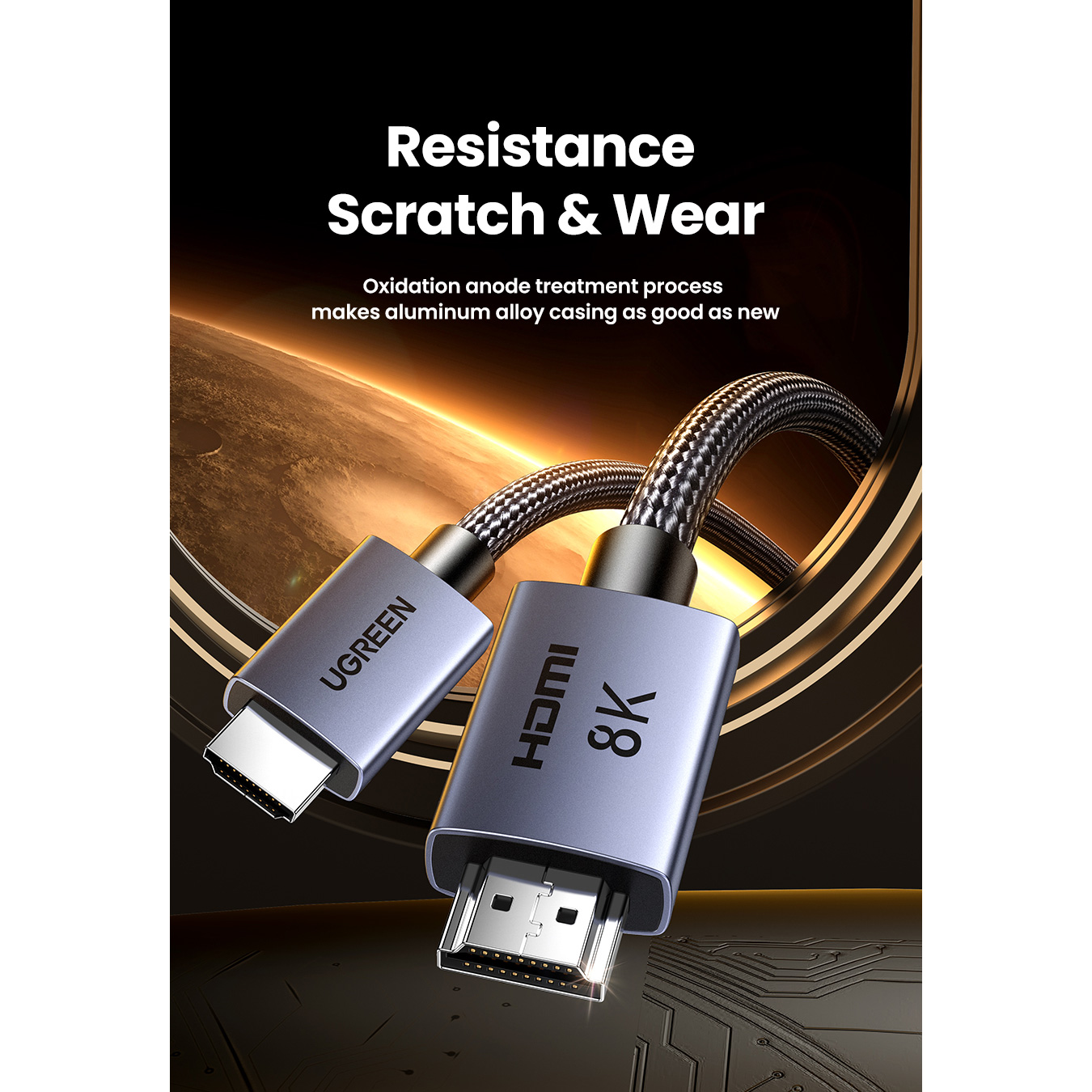Кабель UGREEN HD171 HDMI v2.1 2м Gray (25910)