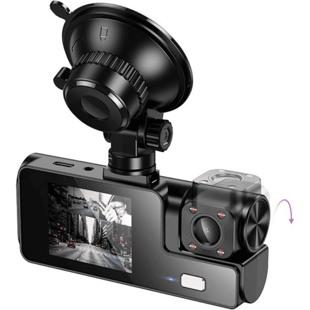 Автомобильный видеорегистратор с камерой заднего вида HOCO DI60 Triple Driving Camera