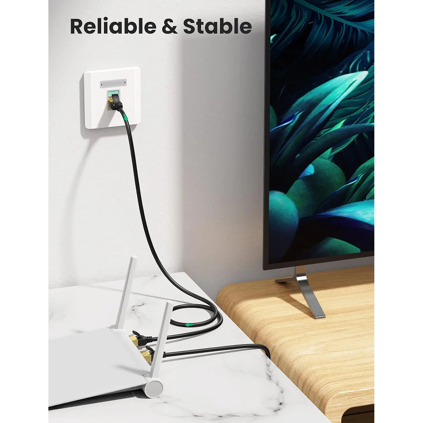 Патч-корд UGREEN NW107 F/FTP Cat.7 CU 1м Black (11268)