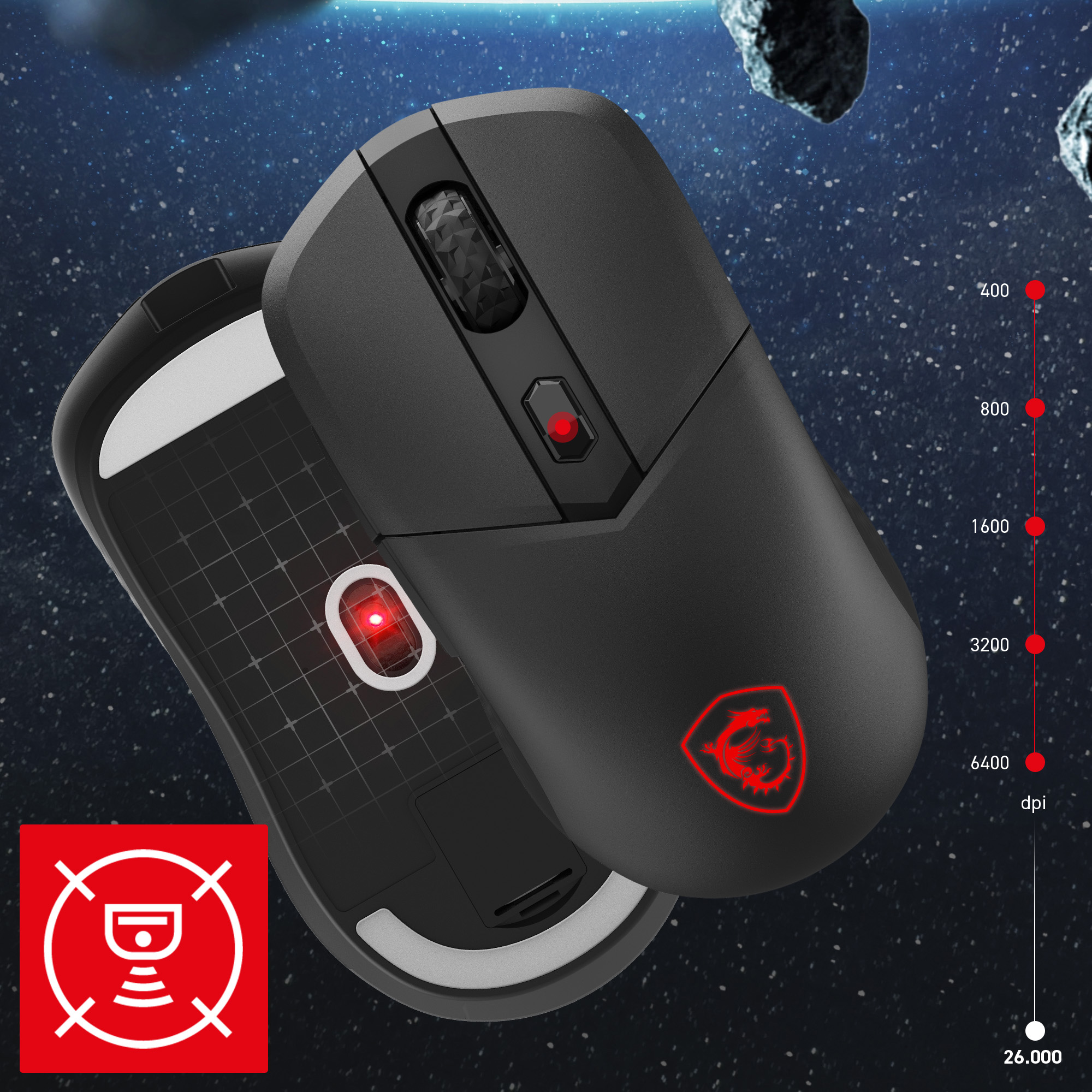 Мышь игровая MSI Versa 300 Wireless 8K
