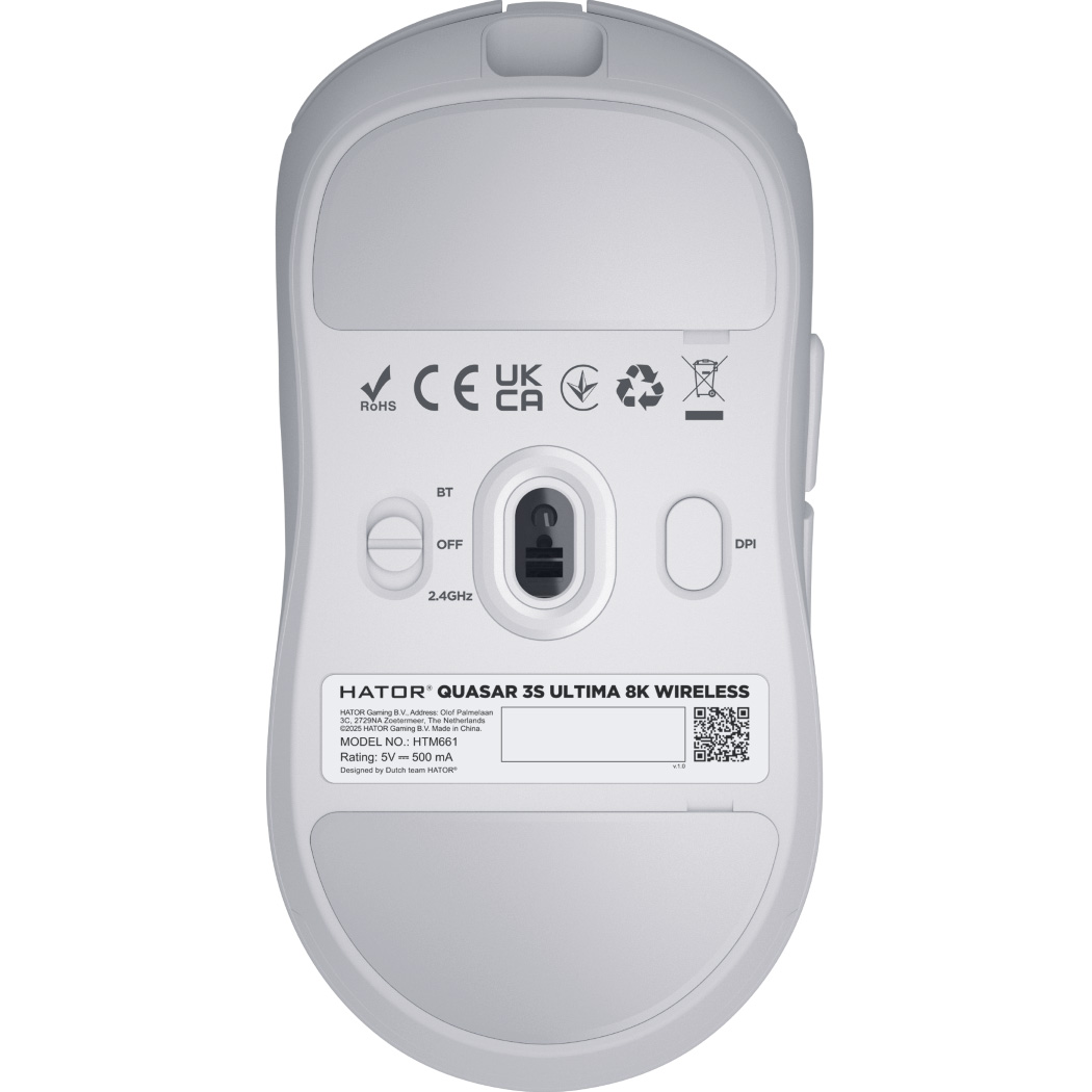 Мышь игровая HATOR Quasar 3S Ultima 8K Wireless White (HTM661)