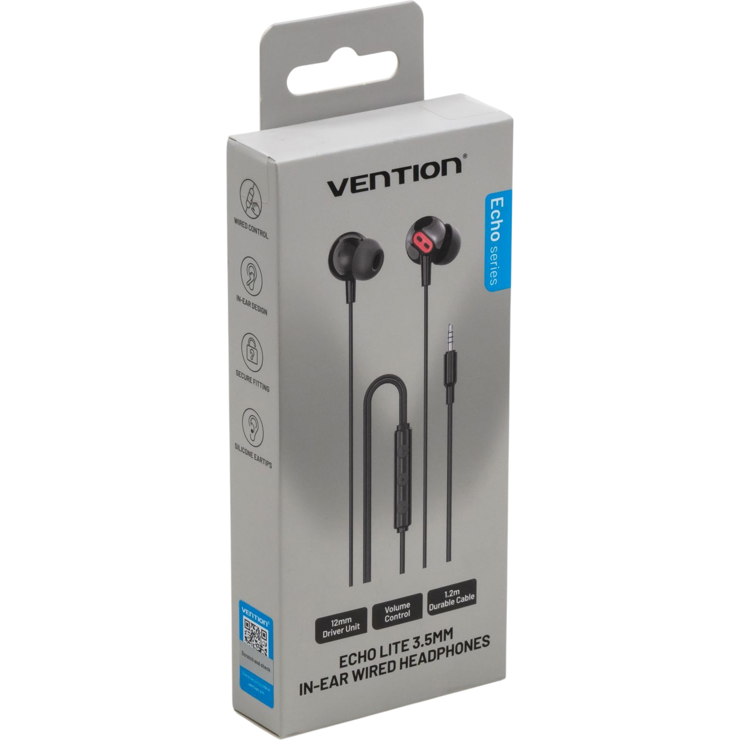 Наушники VENTION Echo Lite mini-jack 3.5 мм Black