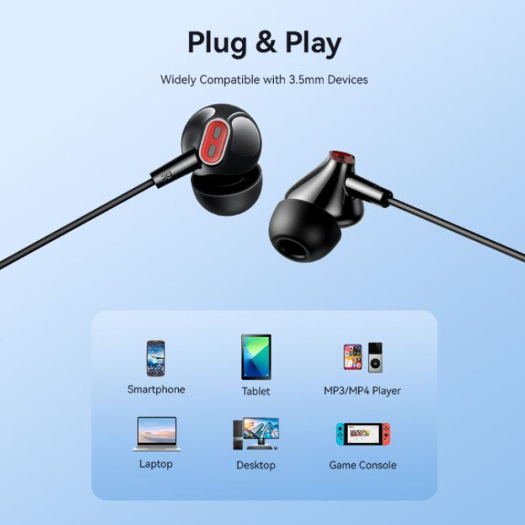 Наушники VENTION Echo Lite mini-jack 3.5 мм Black