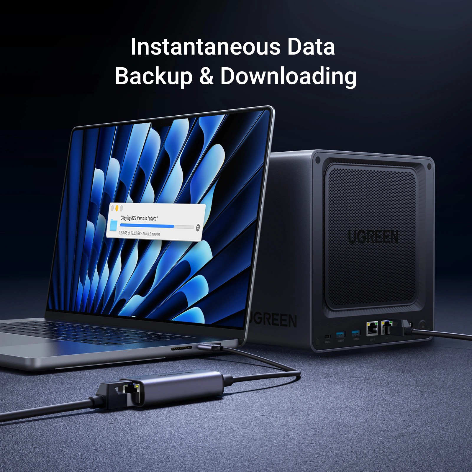Мережевий адаптер UGREEN CM648 USB-C 2.5 Gigabit Ethernet Adapter Space Gray (25052)