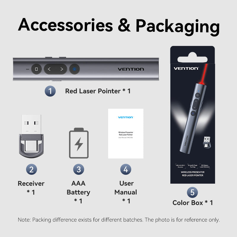 Презентер VENTION PowerPoint Clicker with Red Laser Pointer