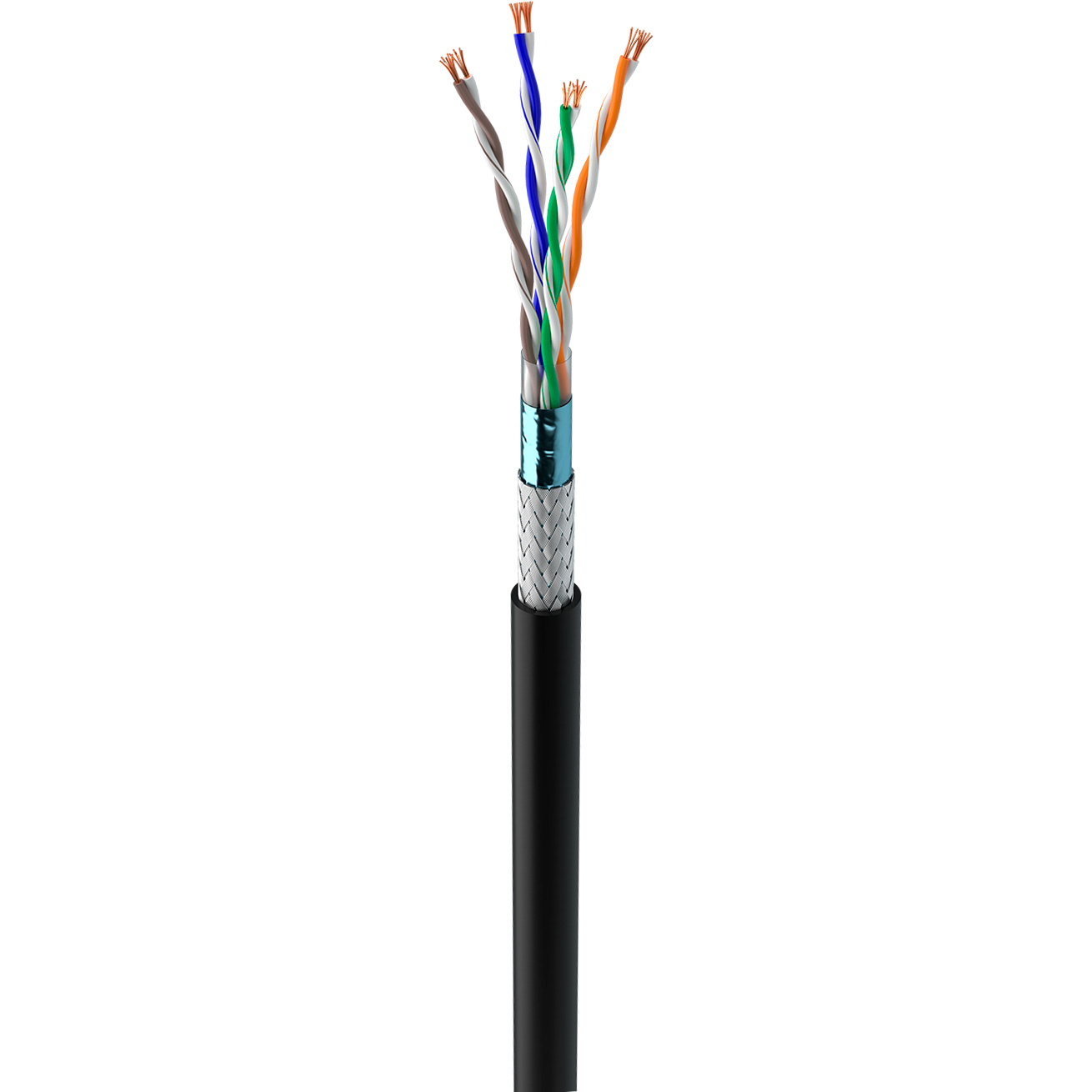 Кабель сетевой ОДЕСКАБЕЛЬ SF/UTP Cat.5e КГПВсЕО-ВП (100) 4x2x0.52 CU Black 305м (7932291)