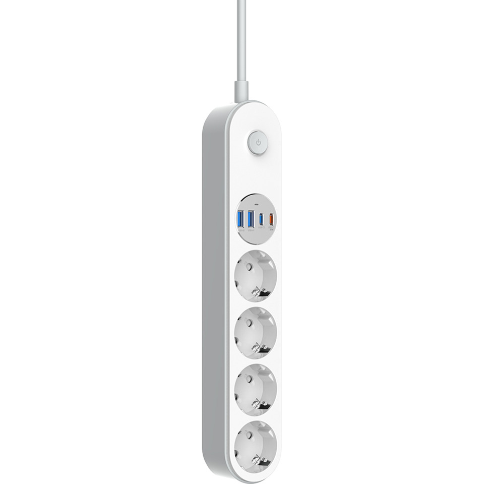 Сетевой фильтр COLORWAY CW-CHE44PDW White, 4 розетки, 2xUSB-C, 2xUSB, 2м