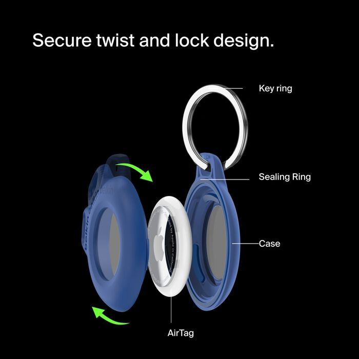 Держатель BELKIN Waterproof Secure Holder with Key Ring for AirTag Blue (MSC013BTBL)