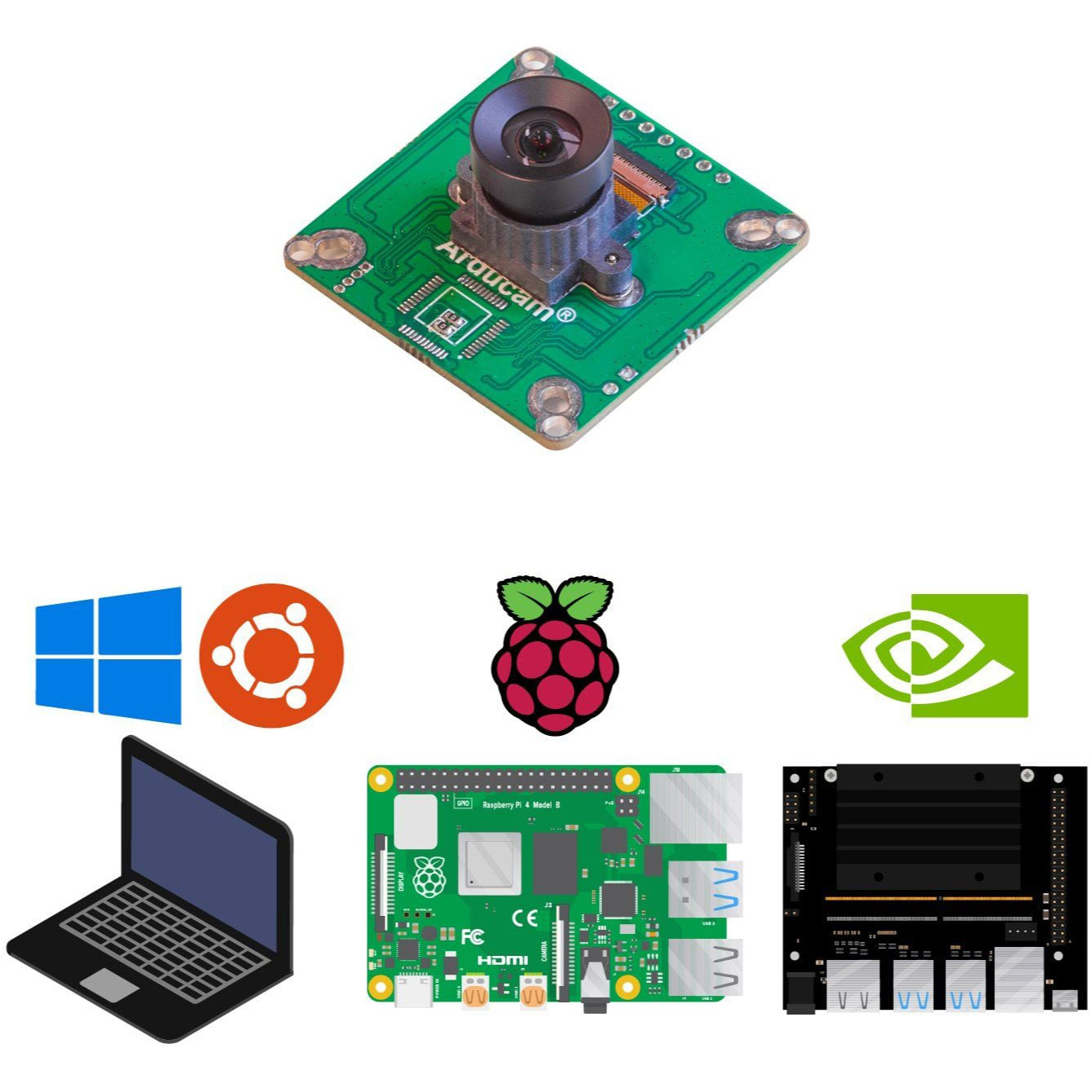 Модуль камери ARDUCAM 1MP Monochrome Global Shutter Camera Module with M12 Mount Lens for Raspberry Pi 5/4/3B+/3 (OV9281)