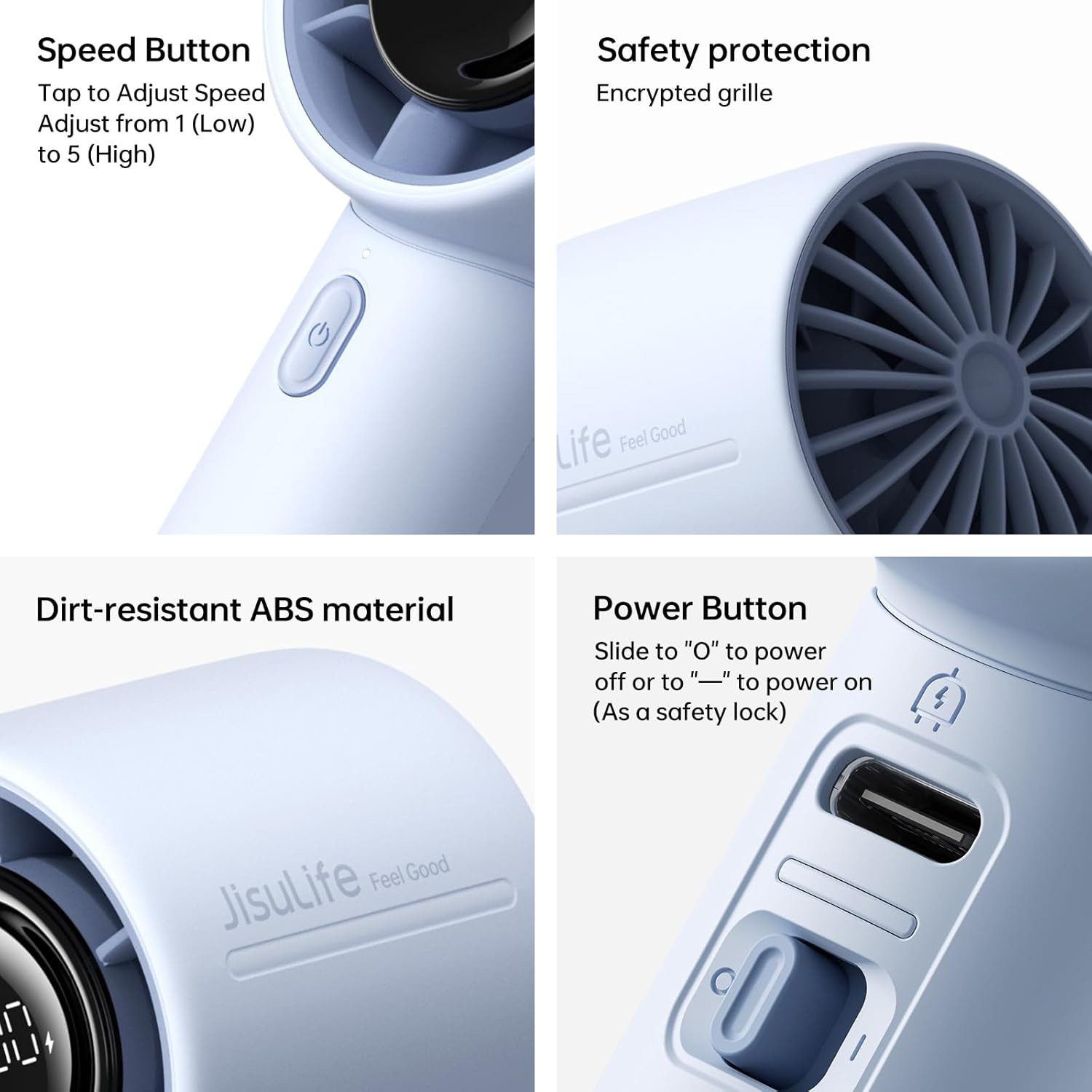 Портативний ручний вентилятор JISULIFE Handheld Fan Life10S Sunny Blue