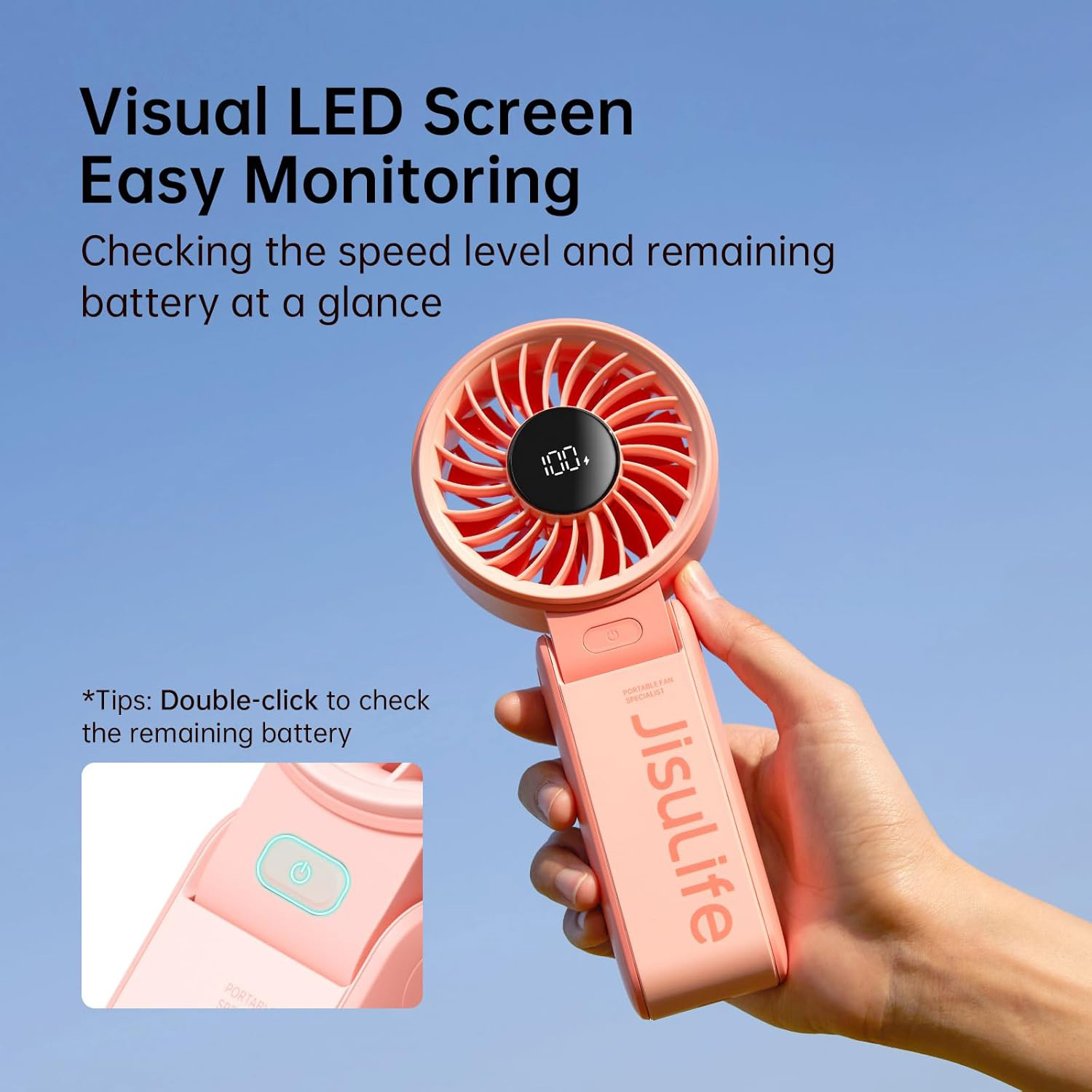 Портативний ручний вентилятор JISULIFE Handheld Fan Life7 Pink