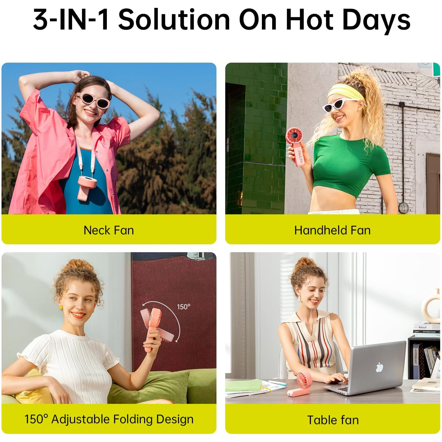 Портативний ручний вентилятор JISULIFE Handheld Fan Life7 Pink