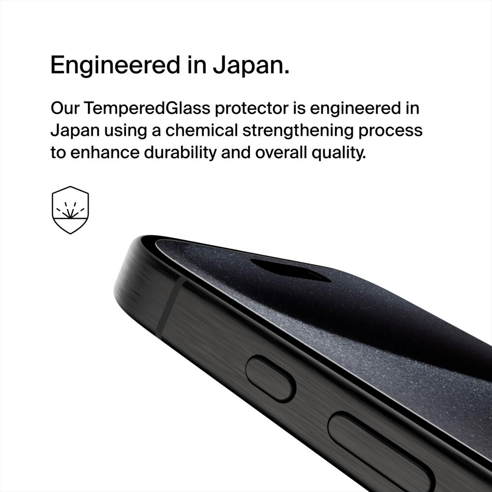 Защитное стекло BELKIN ScreenForce Tempered Glass Anti-Microbial для iPhone 15 Pro (OVA137ZZ)