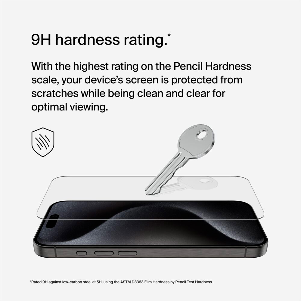 Защитное стекло BELKIN ScreenForce Tempered Glass Anti-Microbial для iPhone 15 Pro (OVA137ZZ)