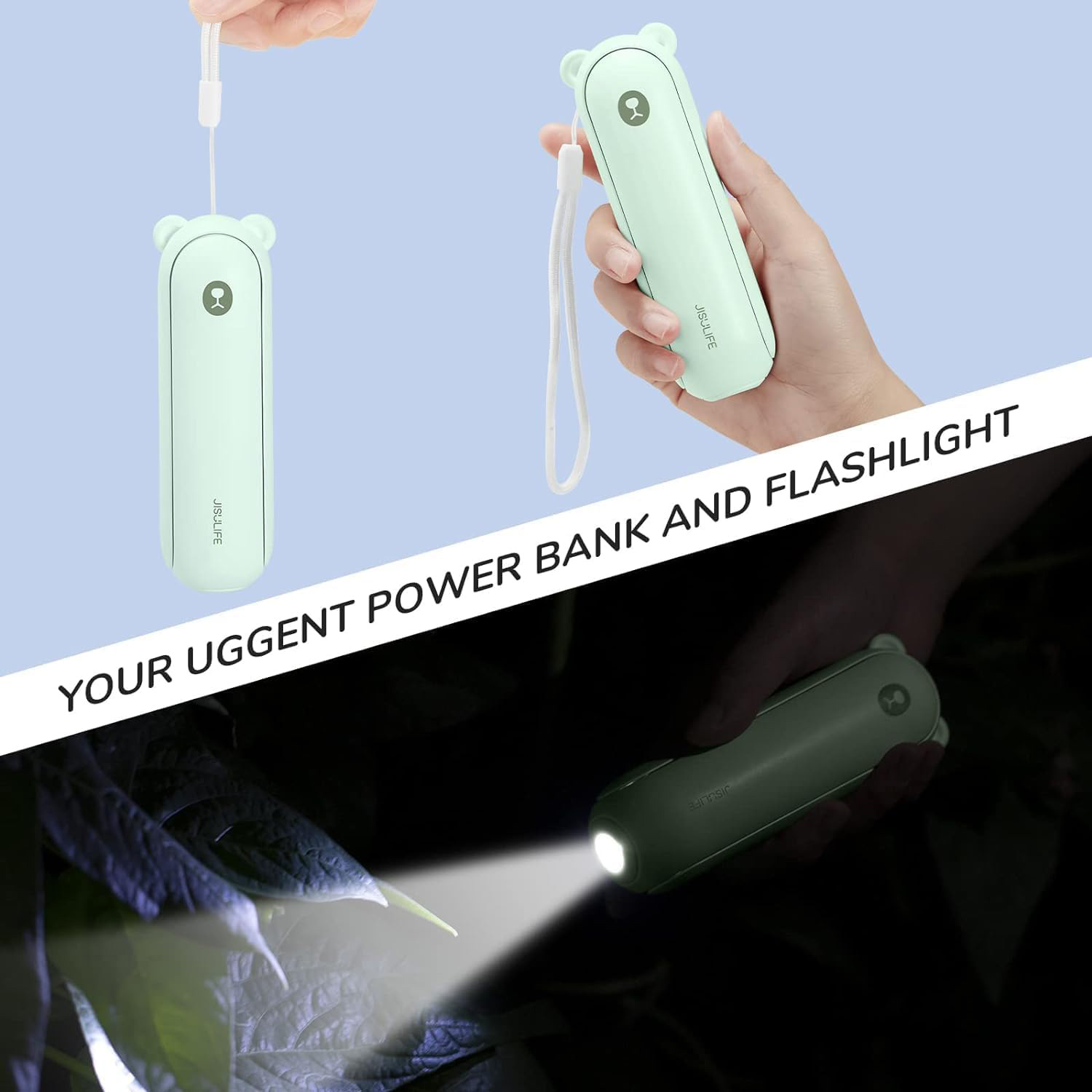 Портативний ручний вентилятор JISULIFE Handheld Fan Life8 Plus Mint Green