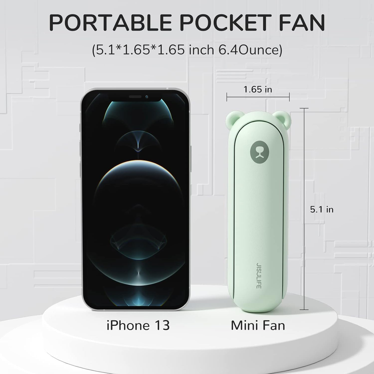 Портативний ручний вентилятор JISULIFE Handheld Fan Life8 Plus Mint Green