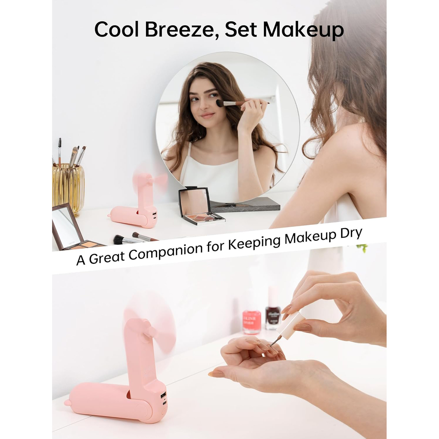 Портативний ручний вентилятор JISULIFE Handheld Fan Life8 Plus Pink