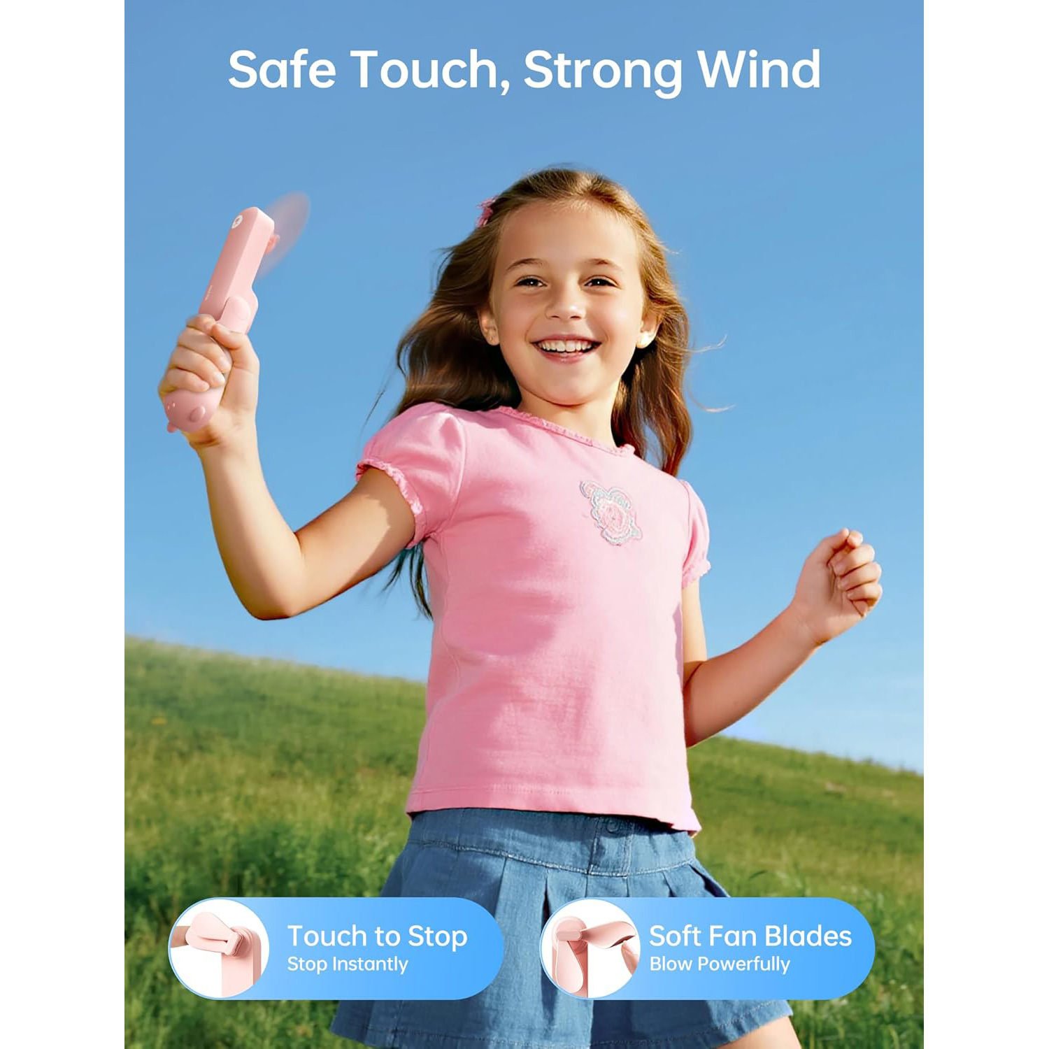 Портативний ручний вентилятор JISULIFE Handheld Fan Life8 Plus Pink