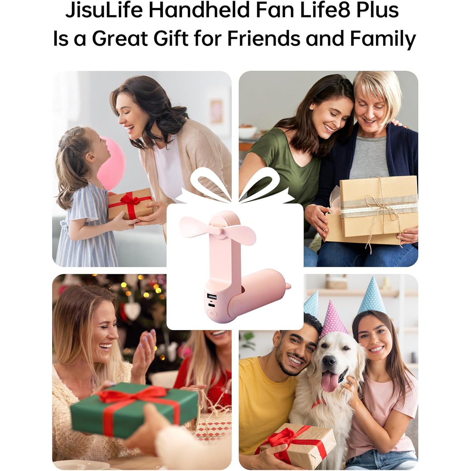 Портативний ручний вентилятор JISULIFE Handheld Fan Life8 Plus Pink