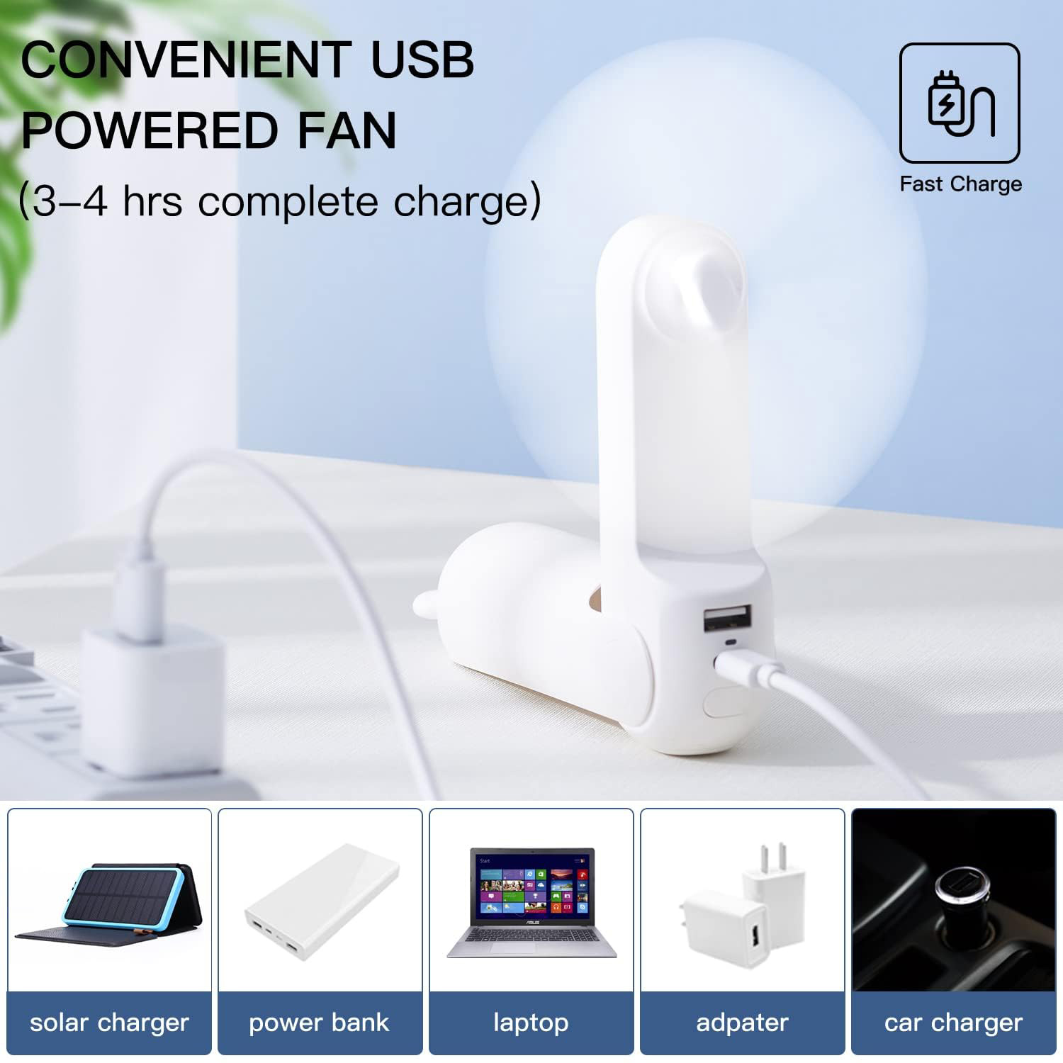 Портативний ручний вентилятор JISULIFE Handheld Fan Life8 Plus White