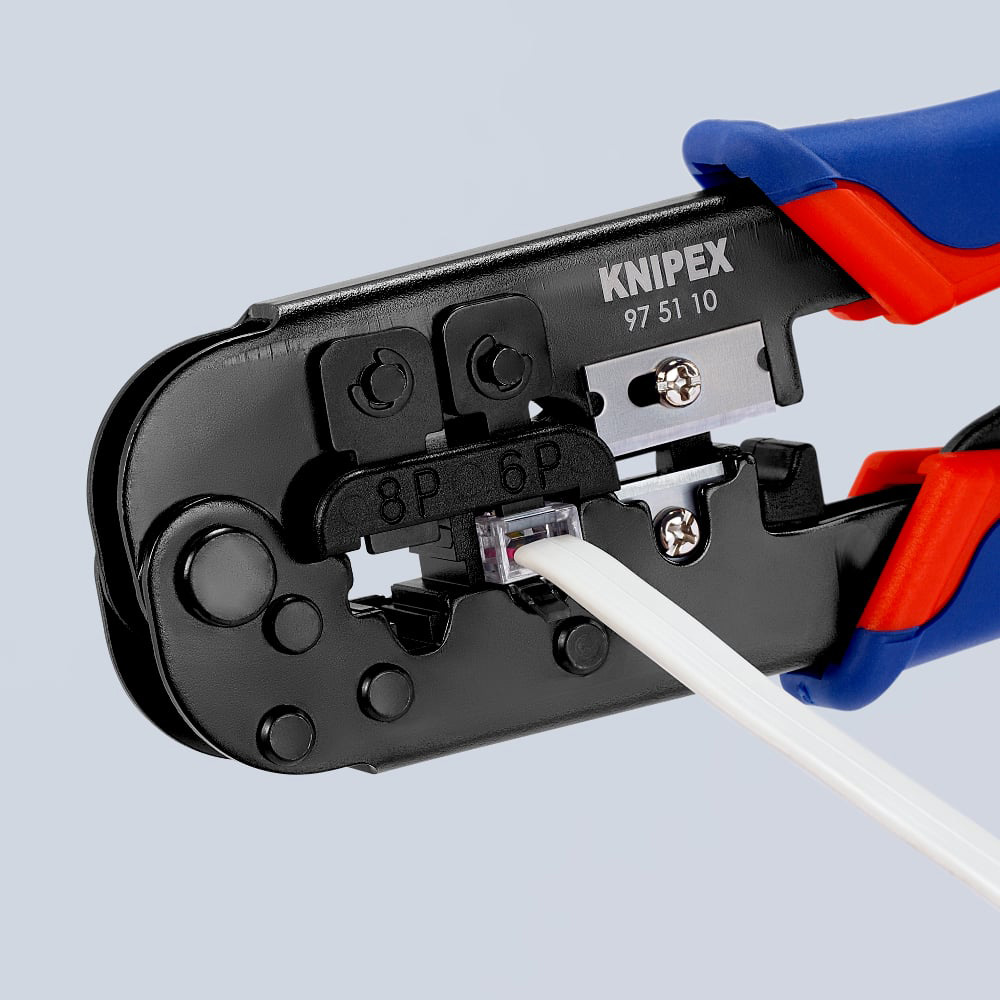Инструмент обжимной для витой пары KNIPEX Crimping Pliers for Western Plugs (97 51 10)