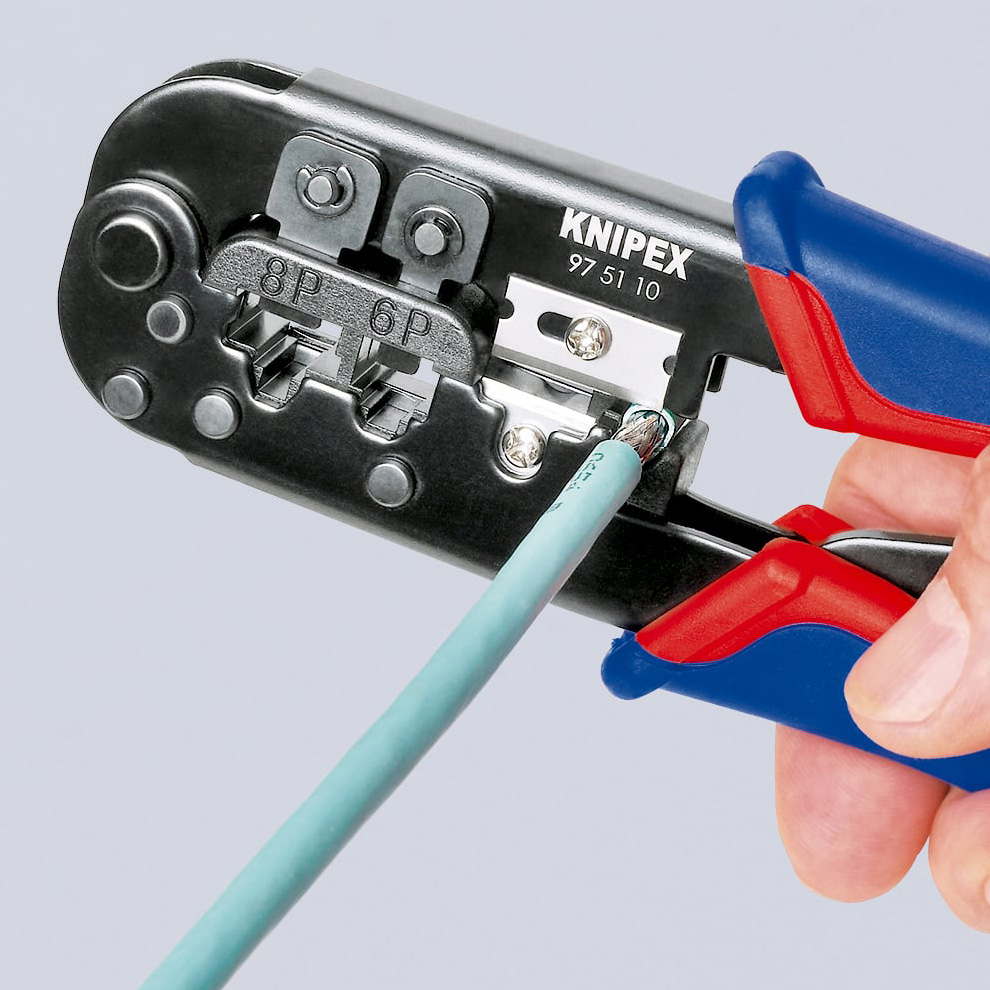 Инструмент обжимной для витой пары KNIPEX Crimping Pliers for Western Plugs (97 51 10)