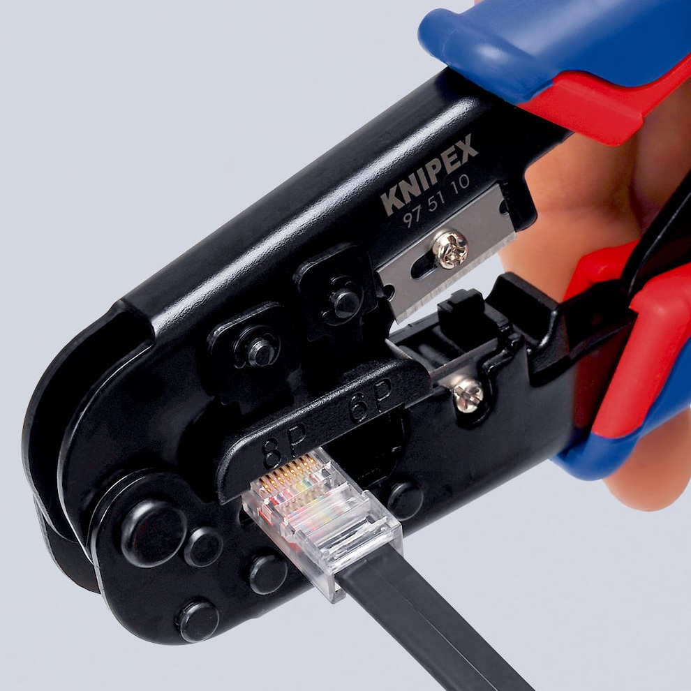 Инструмент обжимной для витой пары KNIPEX Crimping Pliers for Western Plugs (97 51 10)