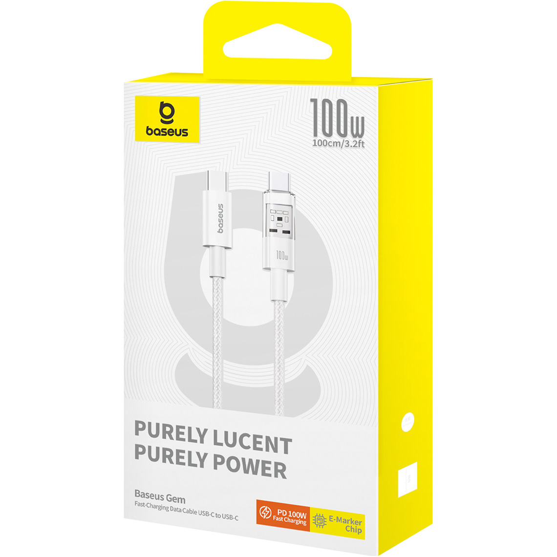 Кабель BASEUS Gem Fast Charging Data Cable USB to USB-C 100W 1м Moon White (P10373000211-00)