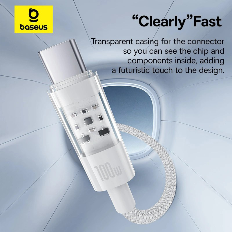 Кабель BASEUS Gem Fast Charging Data Cable USB to USB-C 100W 1м Moon White (P10373000211-00)