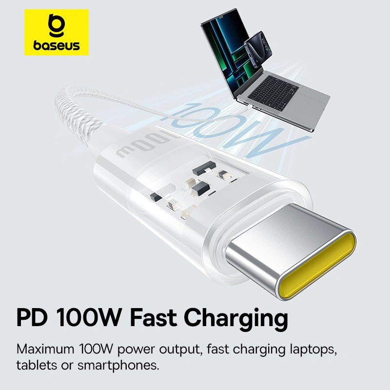 Кабель BASEUS Gem Fast Charging Data Cable USB to USB-C 100W 1м Moon White (P10373000211-00)