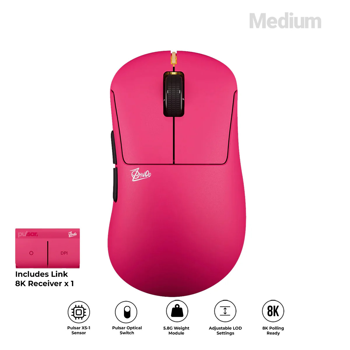 Миша ігрова PULSAR ZywOo Medium Pink