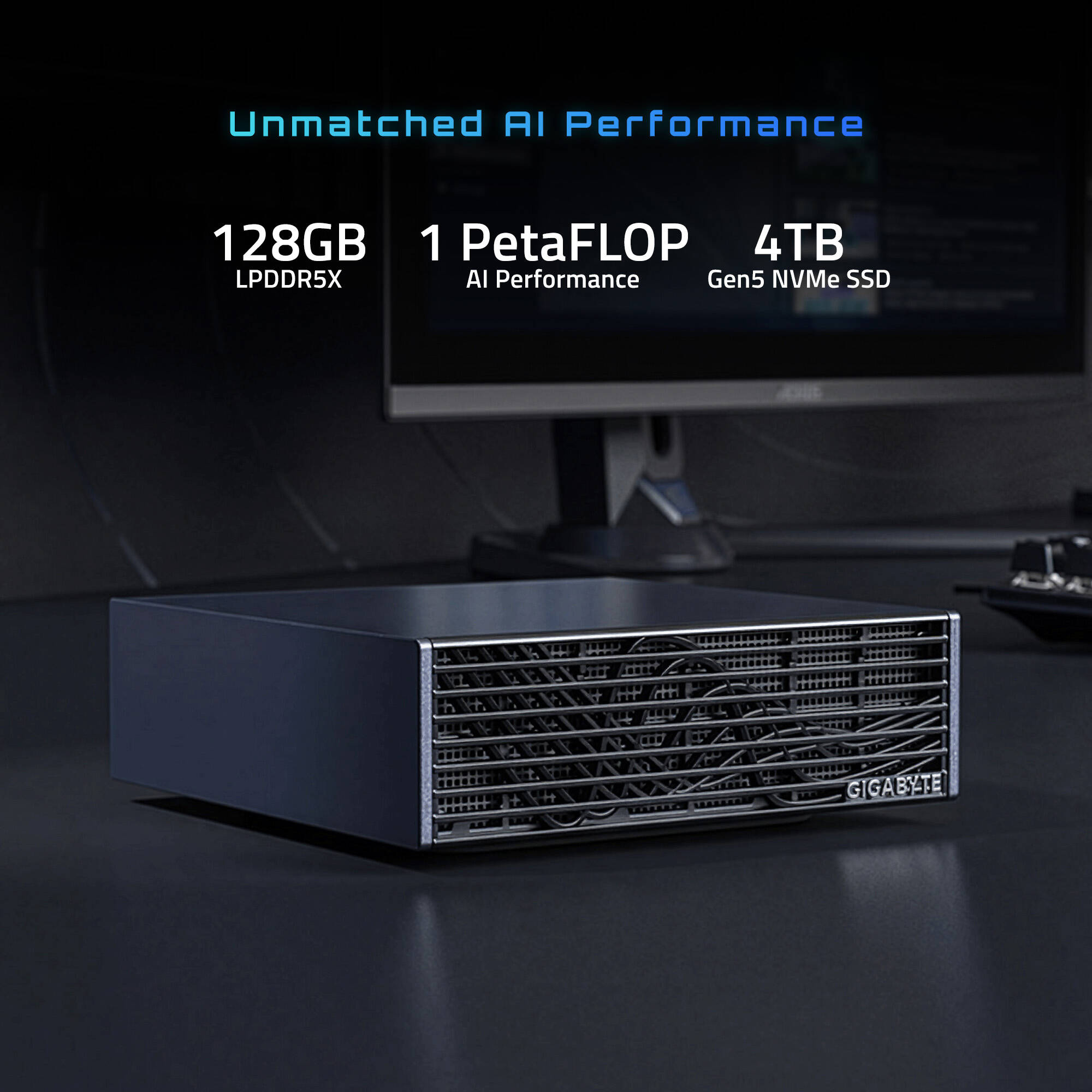 Неттоп GIGABYTE AI Top Atom ATAGB10-9000 (Nvidia GB10 1.67GHz/128GB/SSD 4TB/WF7/BT)