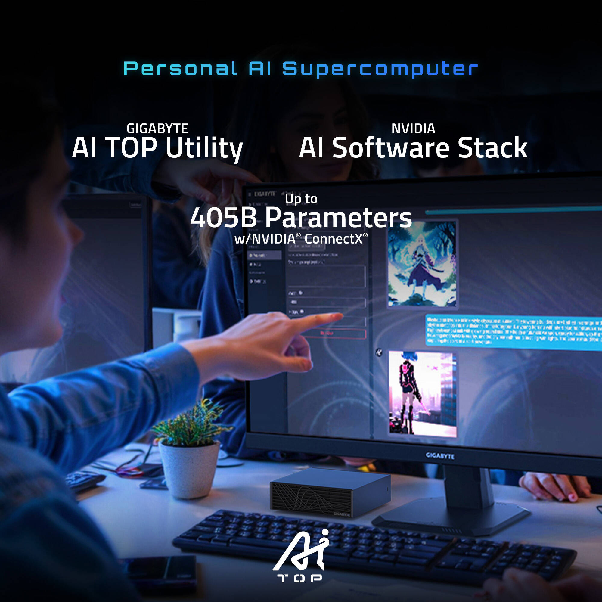 Неттоп GIGABYTE AI Top Atom ATAGB10-9000 (Nvidia GB10 1.67GHz/128GB/SSD 4TB/WF7/BT)